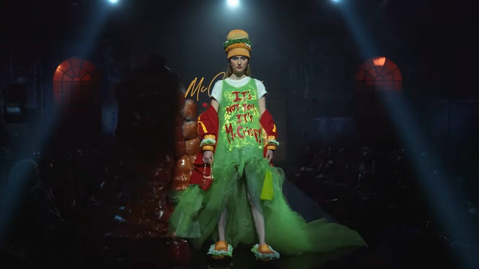 Person modelling a custom printed garment